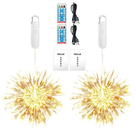 LED Fairy Lights Remote Control Dimmable Multiple Lighting Modes Rechargeable