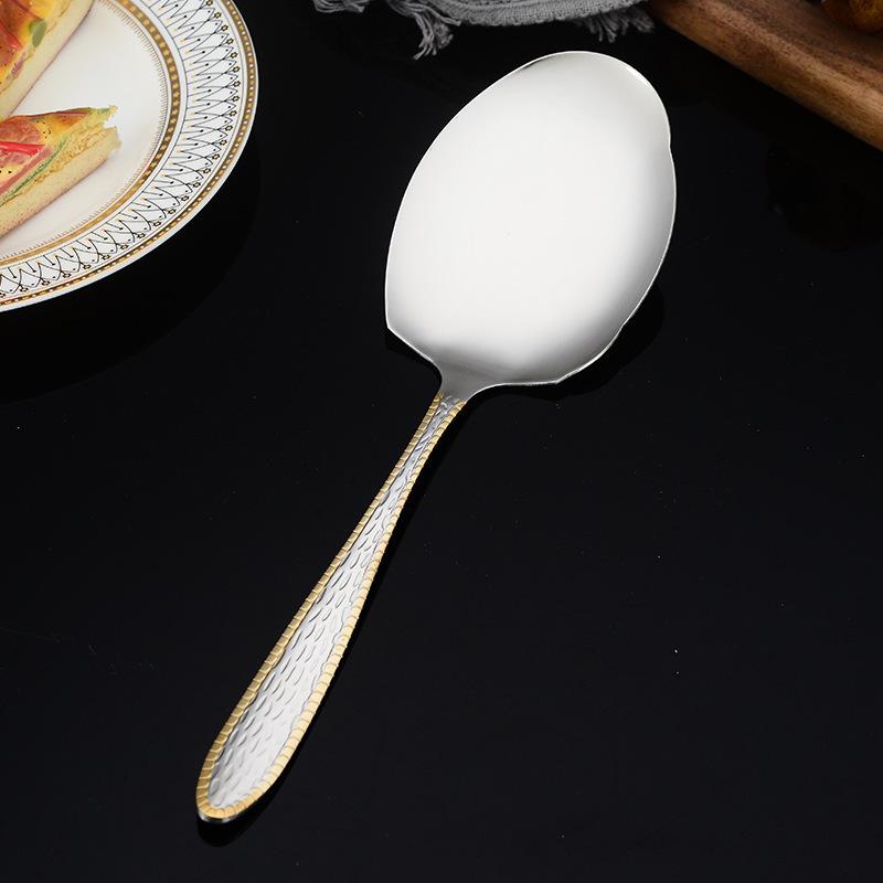 Stainless Steel Spatula Hot Pot Spoon and Kitchenware Set Cooking Spoon Spatula Frying Spoon Titanium-gold Plated Kitchenware