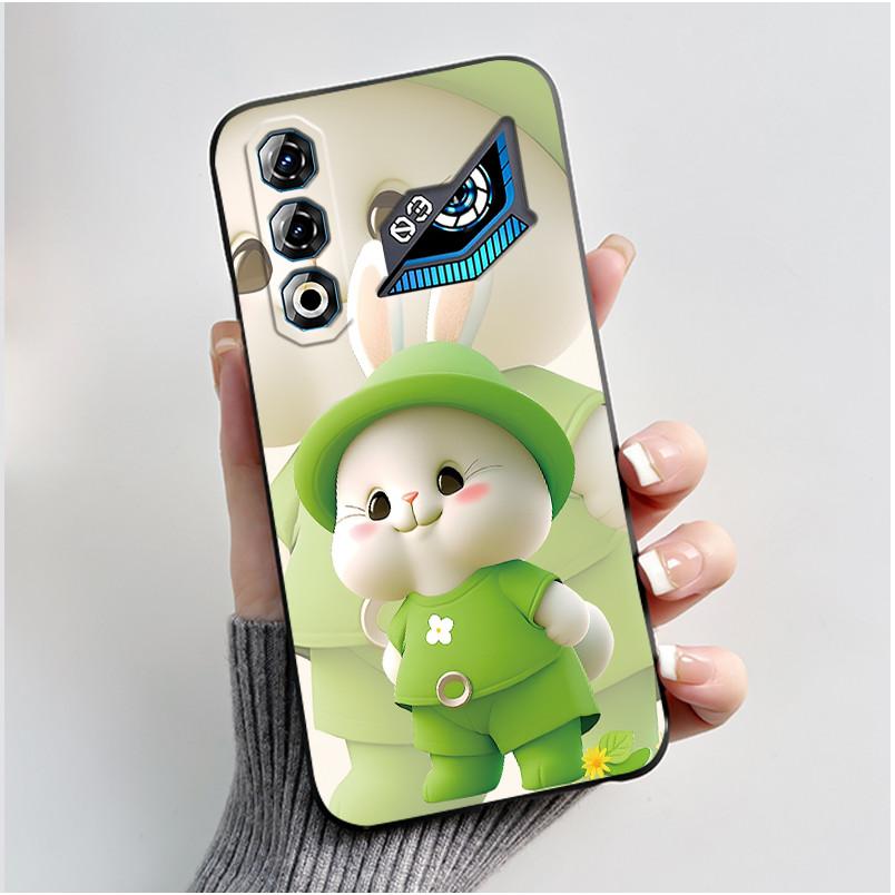 Für ZTE Nubia Neo 3 GT 5G Z2465N Hülle Süßes Kaninchen Schwarz Weiches TPU Silikon Stoßfeste Rückabdeckung Für ZTE Nubia NEO3 GT 5G Hülle