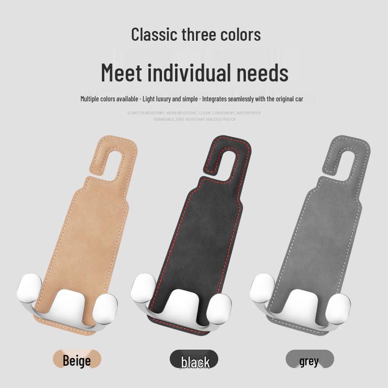 Suede Metal Car Seat Back Hook & Organizer