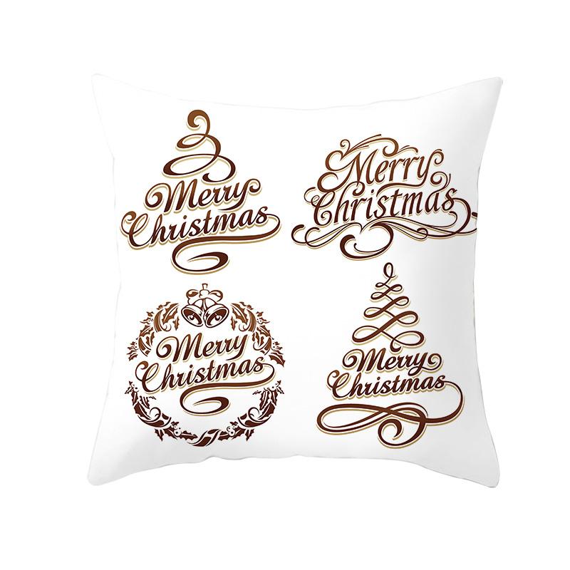White Christmas Pillow Case Cute Santa Claus Elk   Cover Winter Snowflake Decorative Cases