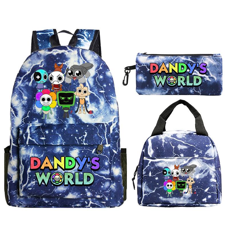 New Dandy's World Game Merchandise Cartoon Printing Student Schoolbag Foreign Trade Pencil Bag Meal Bag Set