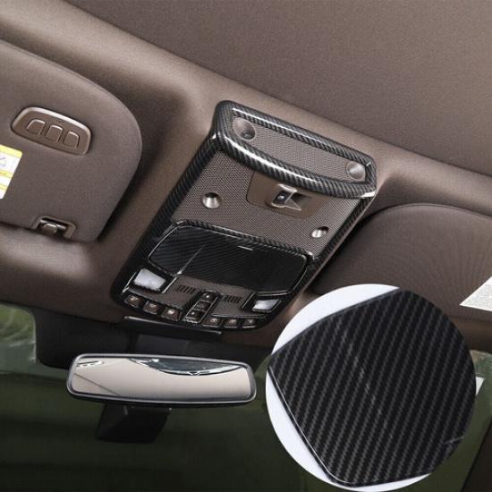 Front Reading Light Switch For Ford F-150 2015-20 Cover Trim 2* ABS Carbon Fiber