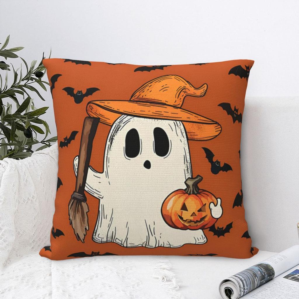 Pillow Case Trick Or Treat Pumpkins Halloween Polyester Pillow Cover Kawaii Cushion Cover Pillowcases For Living Room Chair
