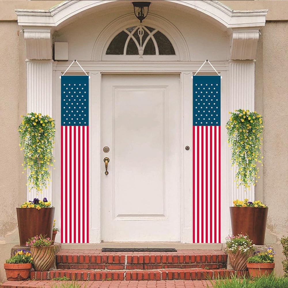 Artificial Hanging Flowers, Fake Eucalyptus Vine Faux Flower Greenery Garland Plastic Plants for Indoor Outdoor Wall Garden Wedding Home Party Decor