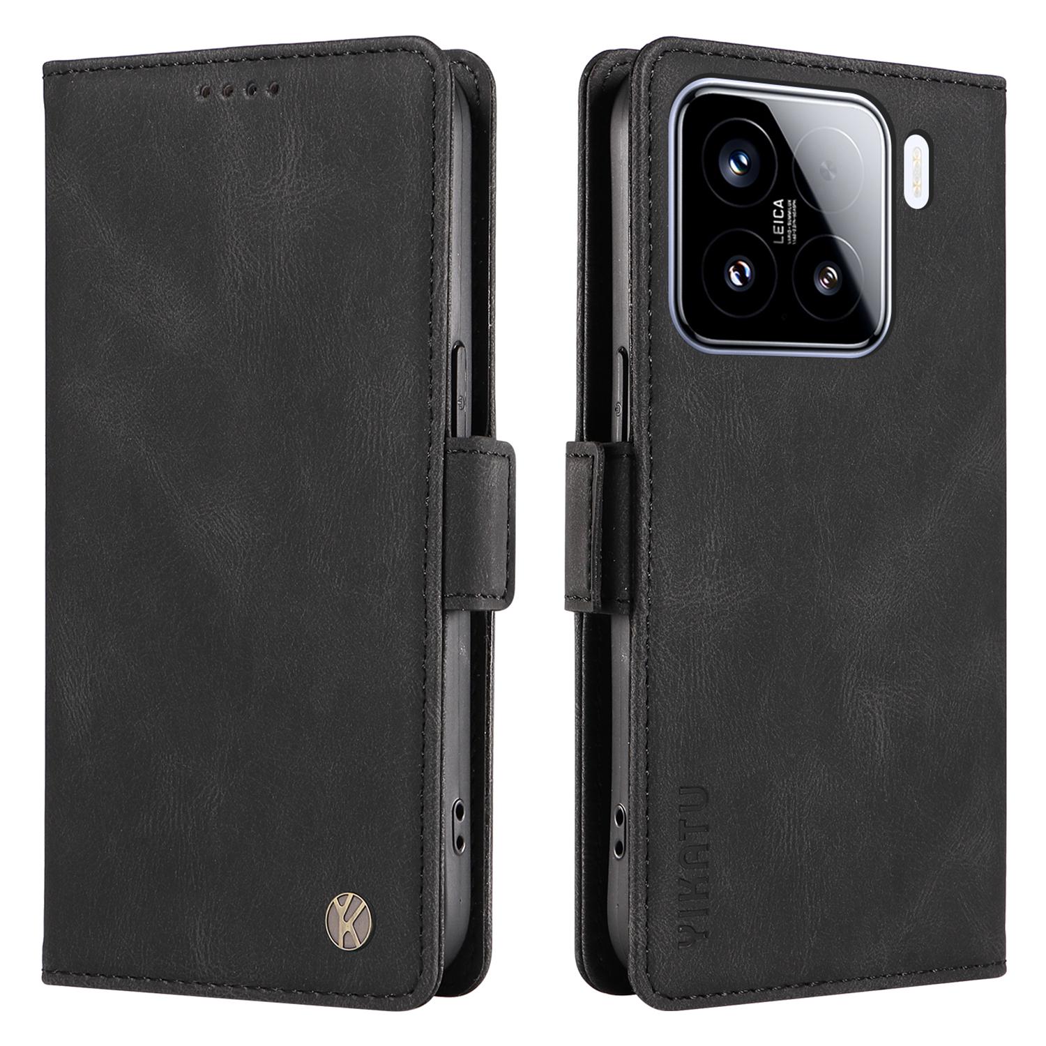 YIKATU YK-005 Чехол для Xiaomi 15 Кожаный кошелек Чехол для телефона Кожаное ощущение на ощупь A