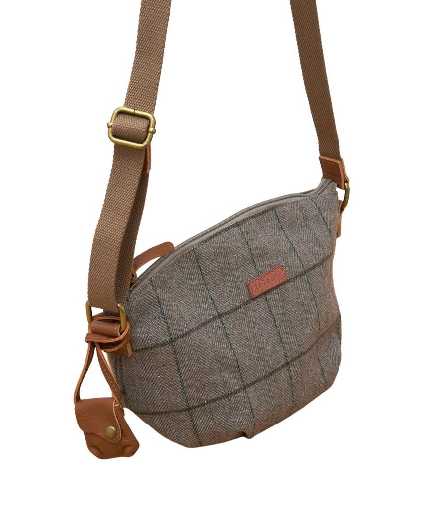 Toleur Tola Wool Check Shoulder Bag, Gray, Women's, Natural Color, 13006-GY