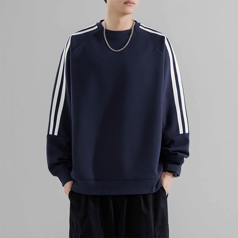 Autumn Sweatshirt Men's Loose Round Neck Pullover Top for Young Outdoor Sportswear High-end College Coat
