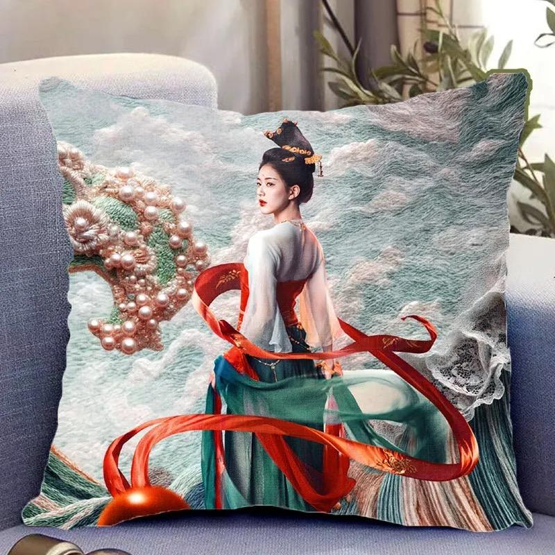 Zhao Lusi Liu Yuning Poster Double-side Printing Pillowcase TV The Story of Pearl Girl Drama Stills Home Decor Cushion Cover
