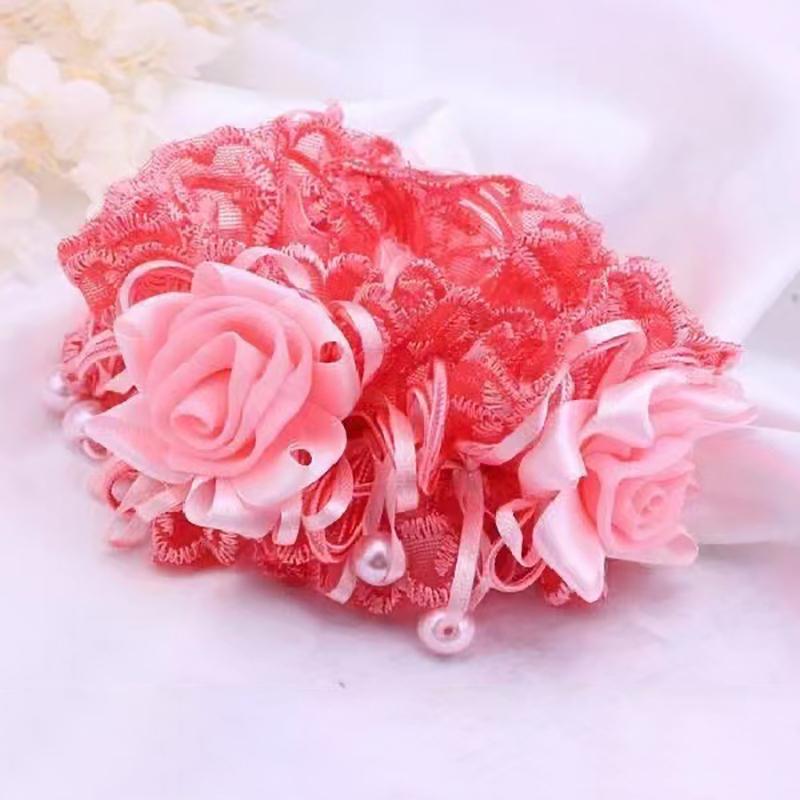 Korean Style Lace Big Head Flower Rubber Band Large Intestine Hair Band Updo Hair Elastics Girls Items Hair Ties