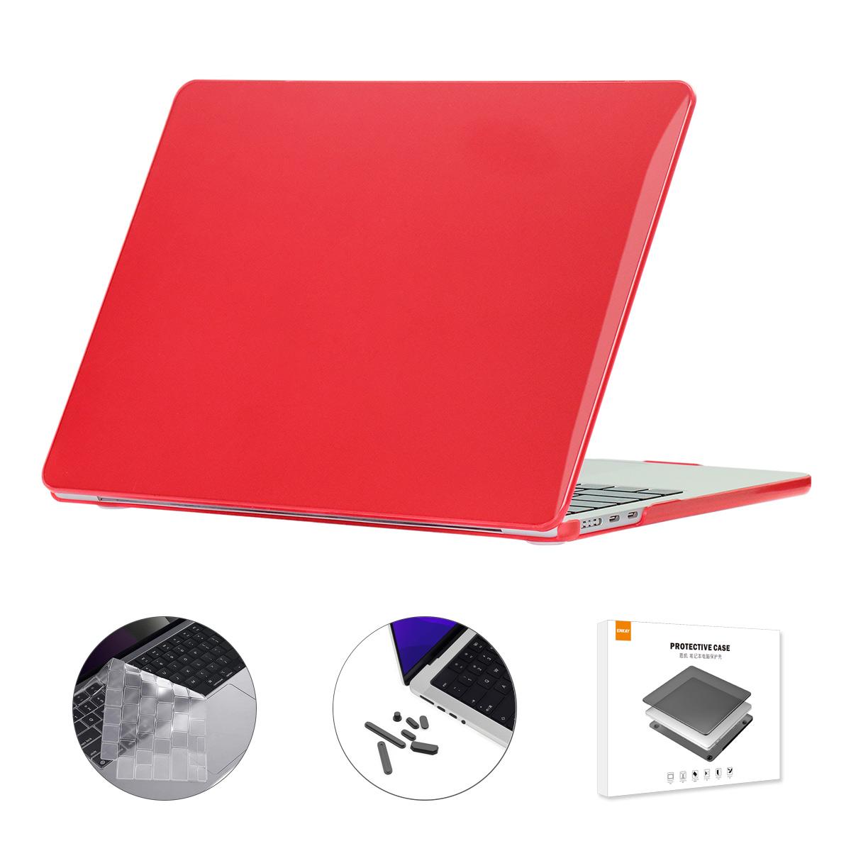 

For Macbook Air 15 inch (2025)/2024) A3114 (2023) A2941 (US Version) Laptop Hard PC Case with TPU Film+Plugs Red