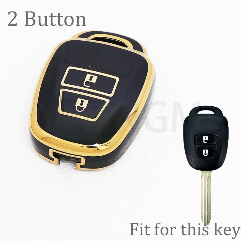 For Toyota Corolla Fielder Vitz Rav4 Mk4 Rav 4 2 Buttons Soft Tpu Car Key Case Cover Remote Shell Fob Holder Keychain Protector