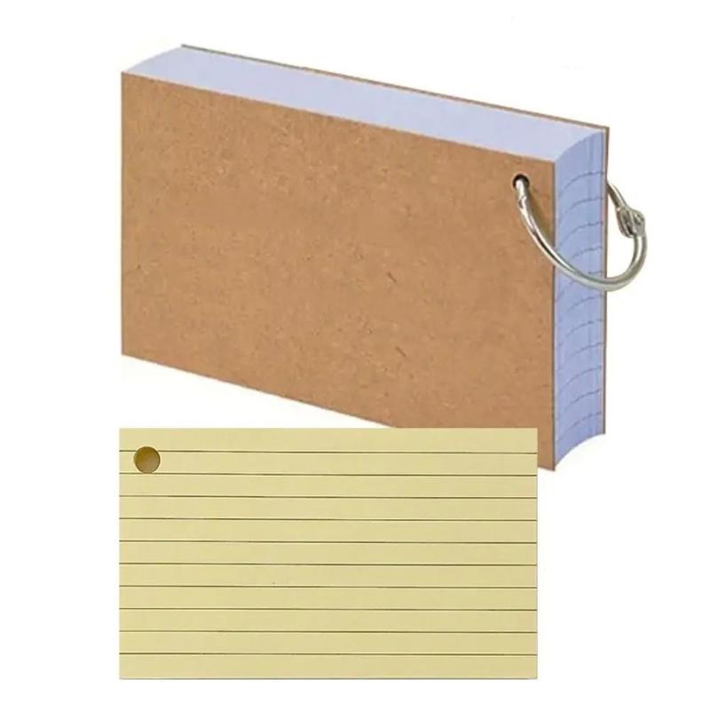 50Pages Loose-Leaf Horizontal Line Index Cards Binder-Compatible Flash Revision Cards Study Office Note Pads For School & Work