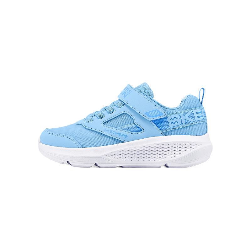 Skechers Go Run Elevate Synthetic Leather Mesh Comfortable Fashion Versatile Trendy Rebound Mid-Top Kids Training Shoes Kids sneaker Blue 405311L-BLU 30