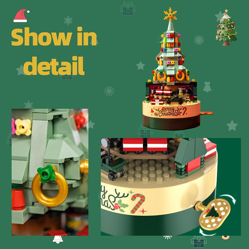 Building Kits for Kids & Families Merry Christmas Building Bricks Present Music Box Creative Christmas Tree Gifts For Children