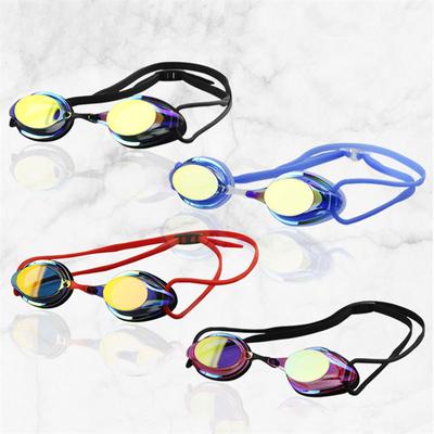 Occhiali da nuoto da competizione professionali placcati anti-appannamento impermeabili protezione UV occhiali da sub in gel di silice occhiali da gara