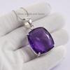 Natural Amethyst Pendant, Handmade Pendant, 925 Sterling Silver Rectangle Pendant, Anniversary Pendant, Gemstone Pendant