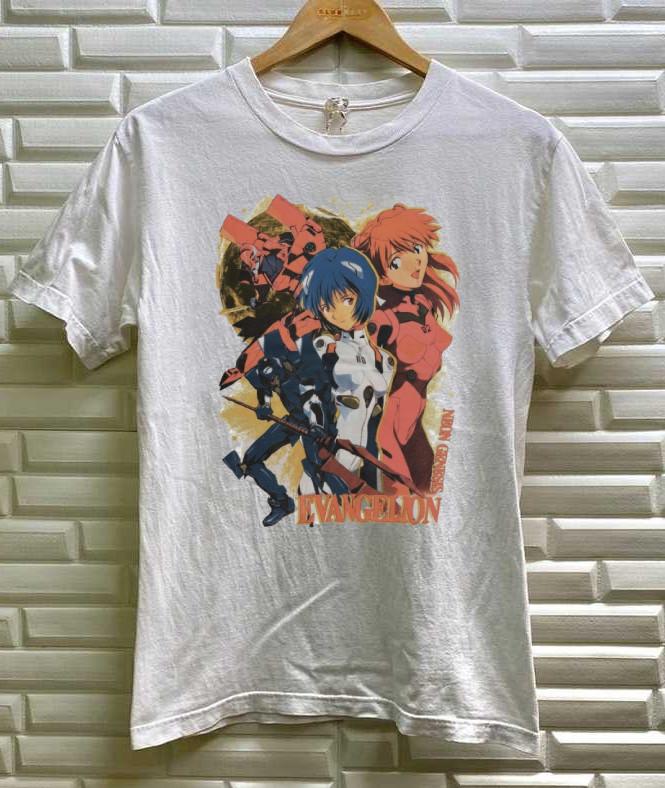 Футболка Neon Genesis Evangelion Винтажная Тема Аниме Мультфильм белая S5XL PA6553 Унисекс Футболка XXXL