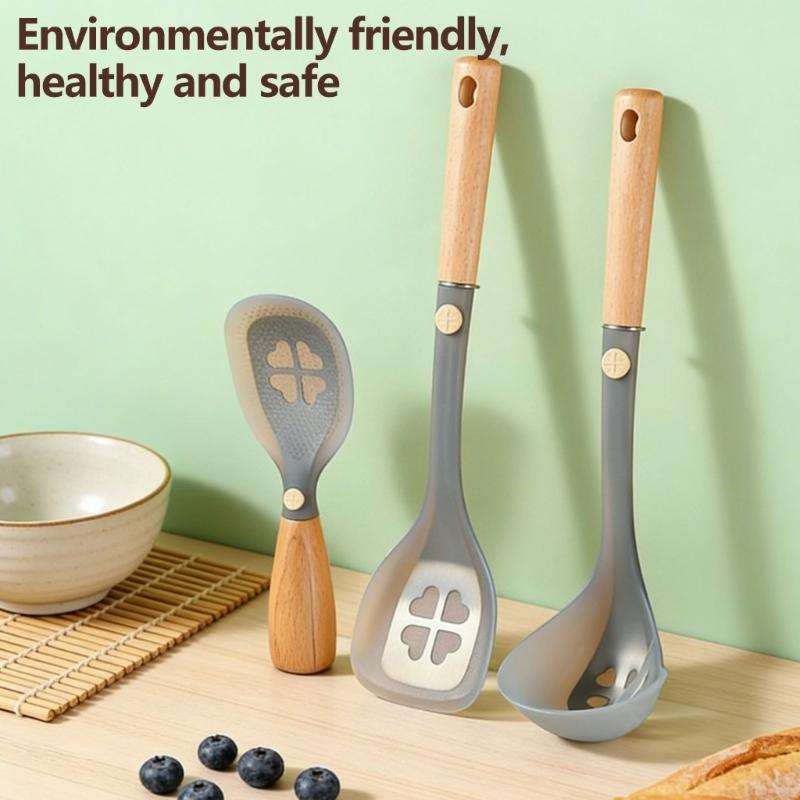 Silicone Spatula Cooking Spoon Heatproof Kitchen Tool With Comfortable Grip Perfect For Sauteing Baking And Serving