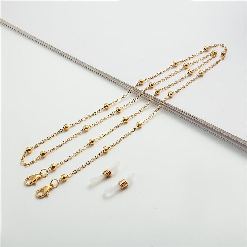 Popular Silver Colour Sparkling Glasses Chain Bead Chain Anti-Falling Glasses Eyeglasses Cord for Women Party Birthday Gift