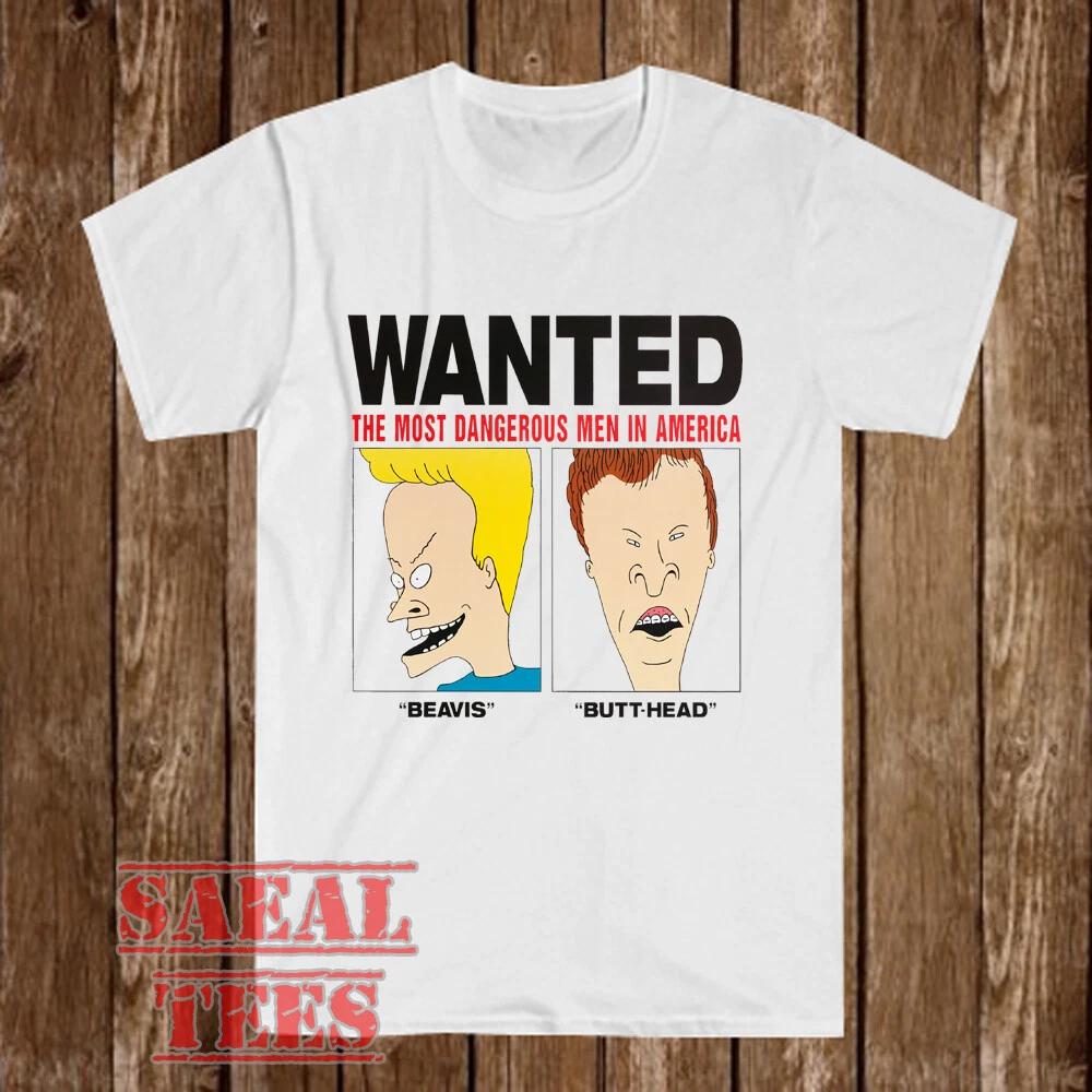 Beavis and Butt Head Wanted Men s White Size S-5XL XL