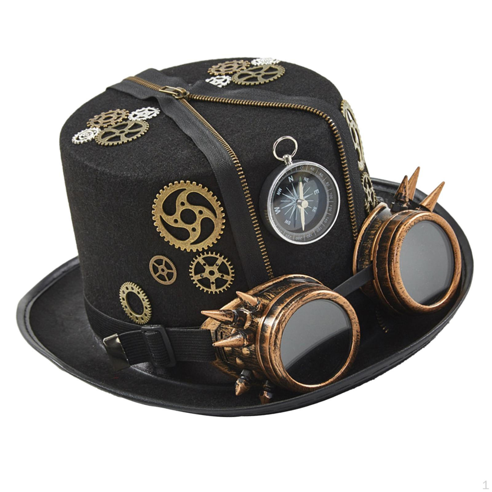 

Цилиндр в стиле стимпанк для женщин и мужчин, вечерние кепки, модный джазовый ночной клуб чёрный