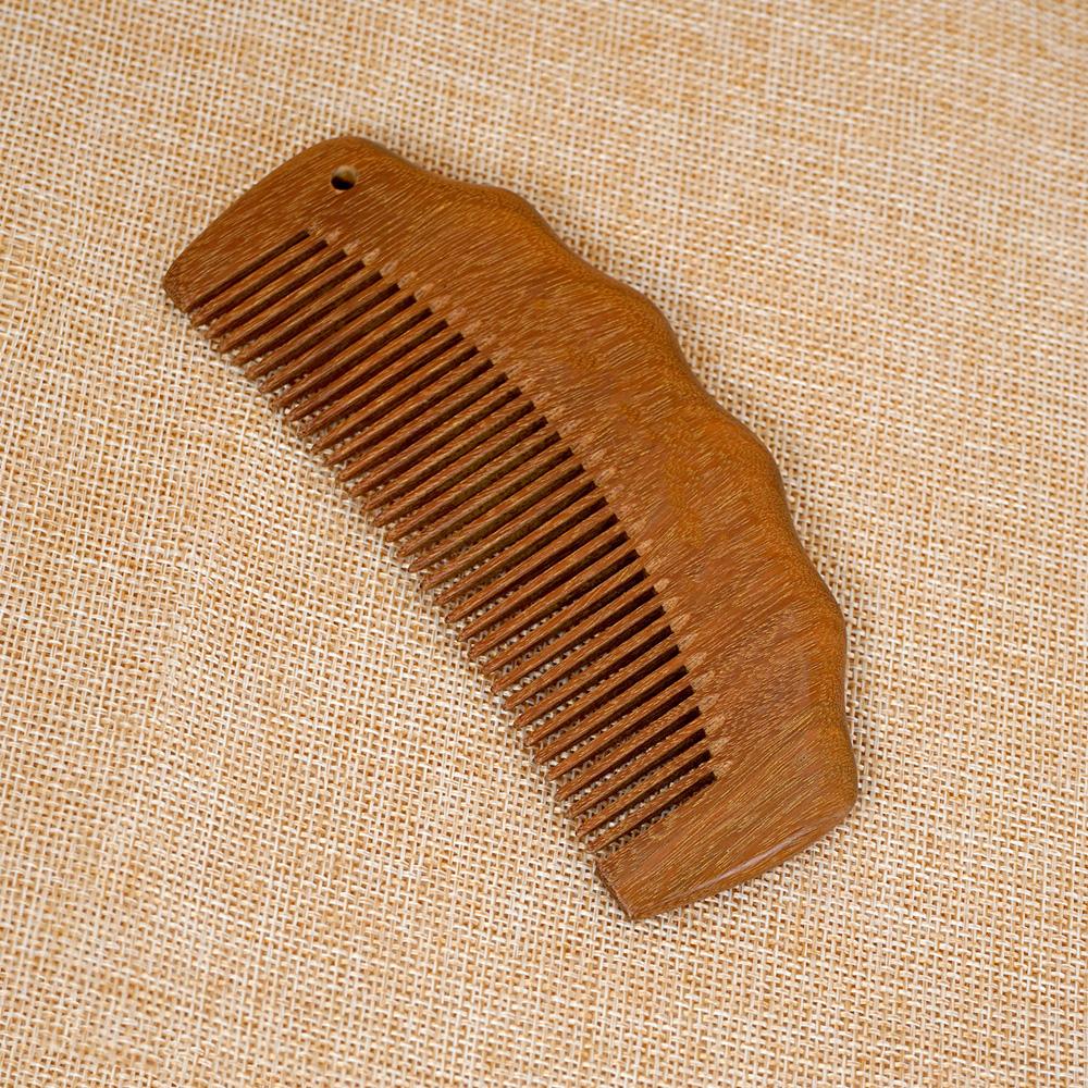 Natural Wooden Hair Comb with Ergonomic Handle - Anti-static Scalp Massage Comb for Daily Hair Grooming & Detangling