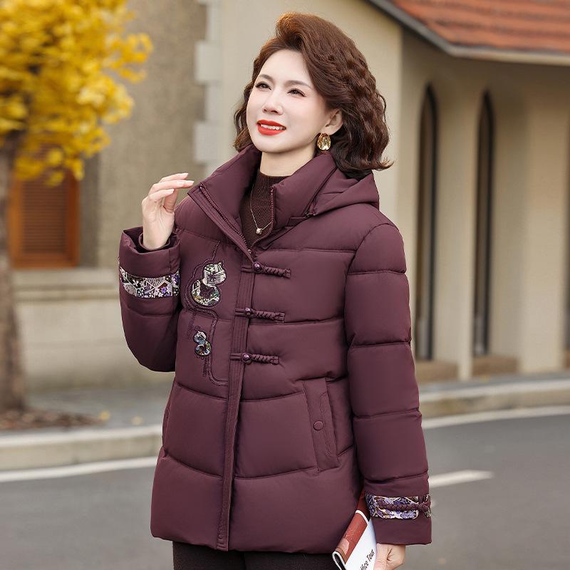 Manteau d'hiver chaud en coton doublé de polaire pour femmes de 40 à 60 ans