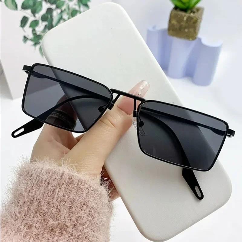 Small Frame Steampunk Sunglasses Square Metal Sunshades UV400 Protection Mirrored Outdoor Sunglasses