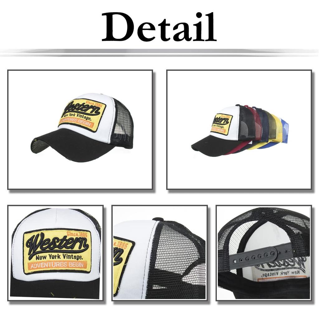 Mesh English CA663 [White Fang] Cap, Distressed, Letters, Hat, Running, Outdoor, Women, Men, (Black)