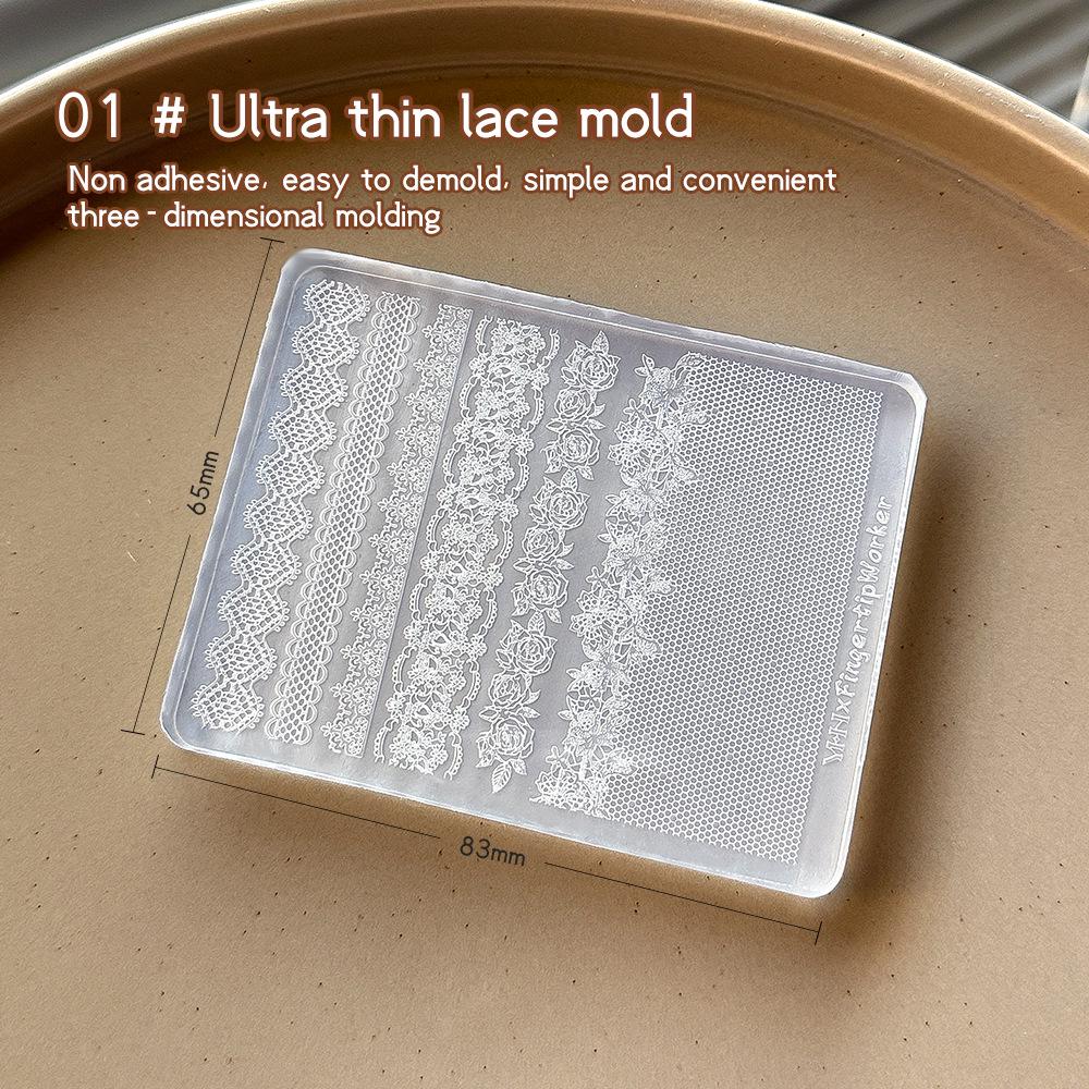 French Lace Silicone Mold for Nail Art - DIY Manicure Decoration Tool