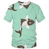 Men's 3D Printed T-Shirt Colorful Animal Plant Pattern Printing Short Sleeve O-Neck Pullover Casual Top