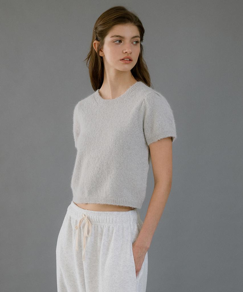 LETTERA Alpaca Hairy Puff Sleeves Knit_3Color