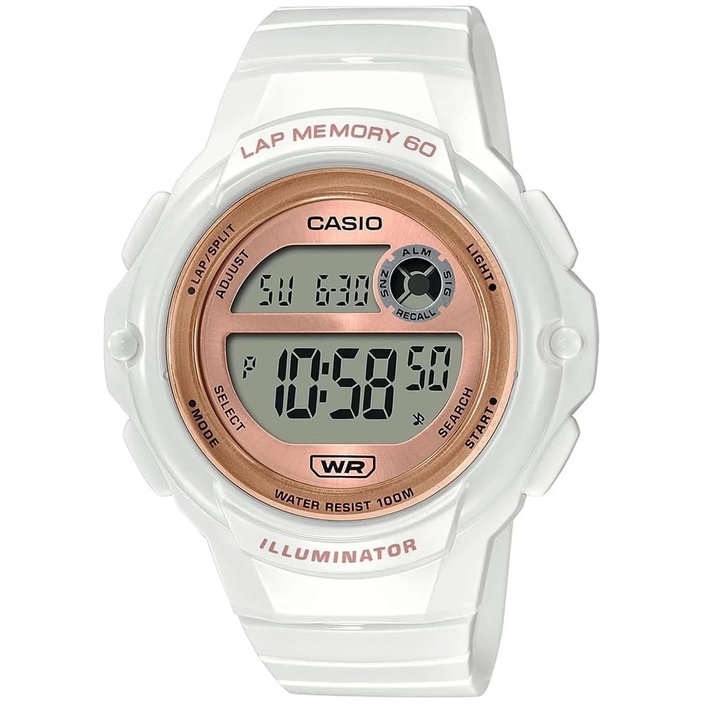 Casio LWS-1200H-1AVDF White Gold Strap Women s Watch