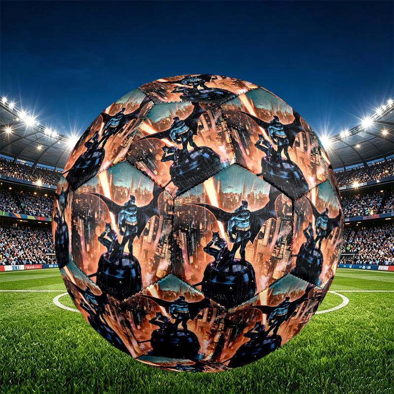 Batman Print Size 5 Soccer Ball, PU Wear Resistant Football for Match Training and Daily Practice, Birthday Gift for Soccer Fans