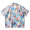 Houston 41199 ALOHA SHIRT Print Short Sleeve Hawaiian Medium (Butterfly) All-Over Shirt, Sax,
