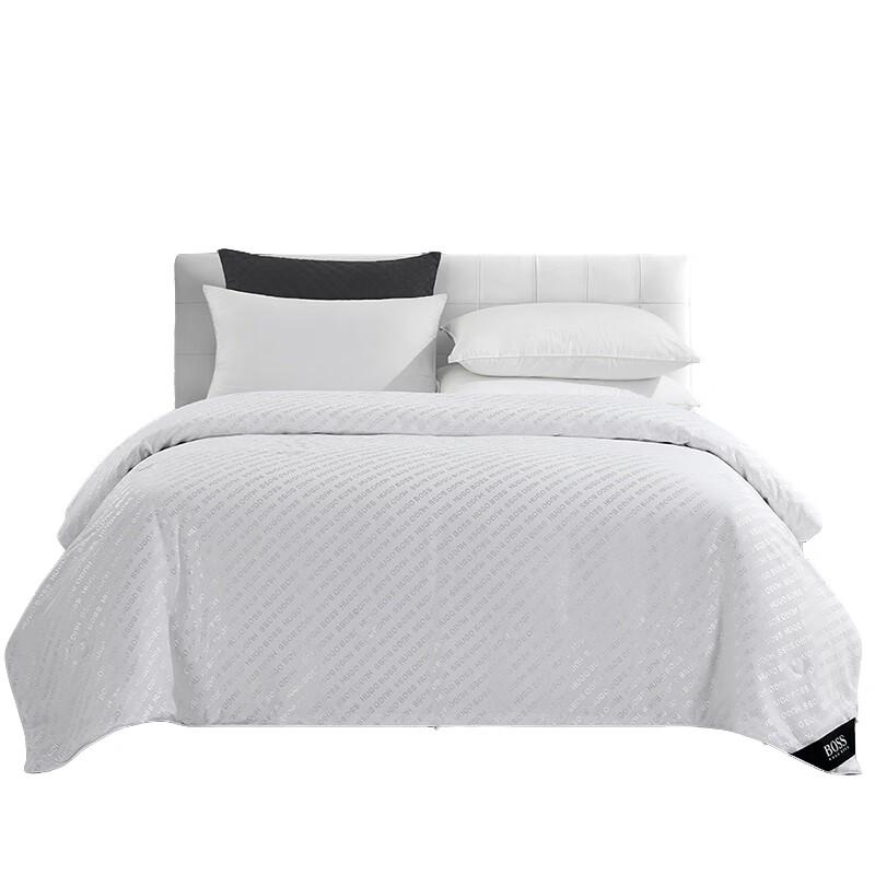 BOSS Jacquard Logo Mulberry Silk Blend Quilt
