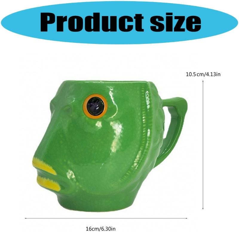 Keramický hrnek s designem rybí hlavy 450ml Velká kapacita Keramická konstrukce Protiskluzová základna pro bezpečné a humorné pití