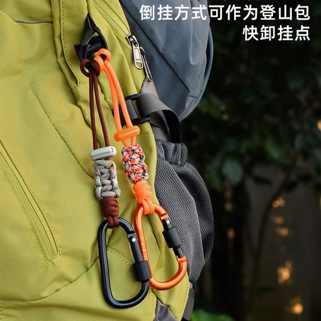 Multifunctional Tactical Braided Lanyard Carabiner Outdoor Camping Hook Cord Backpack Buckle Keychain Hiking Accessories