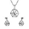 Fashion Geometric Zircon Earrings And Necklace Set Simple Elegant Personality Jewelry Suite