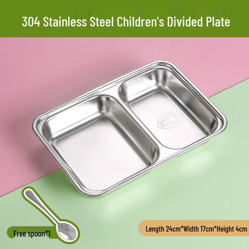 Children s 304 Stainless Steel Dining Plate with Spoon