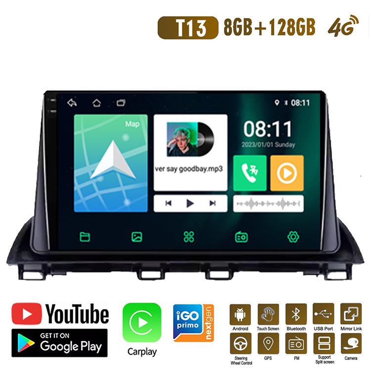 Mazda 3 Android Navigation System with Bluetooth, HD Reversing Camera, GPS, and CarPlay