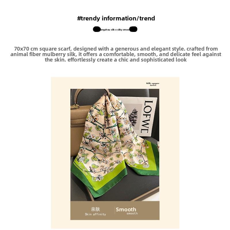 Scarf Women's Winter K-styleeasiest for Matchfashion Silk 65 Square Scarf Shawl Mulberry Silk Scarf