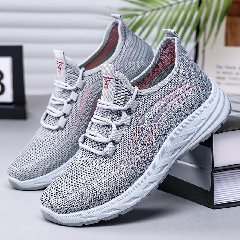 Shoes women's shoes new women's casual shoes breathable mesh shoes couple soft sole comfortable single shoes versatile flying woven shoes