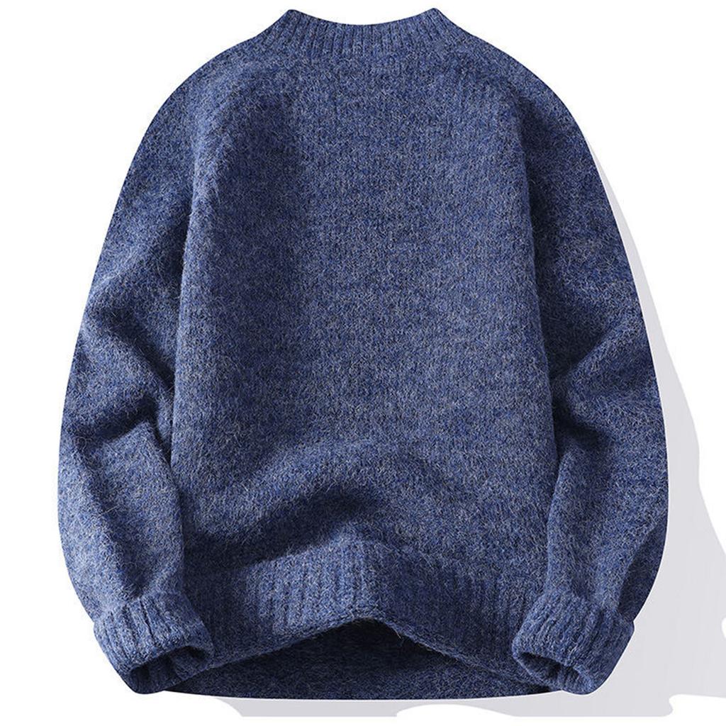 Men's  Fashion  Knitting  Pullover  Long Sleeves  Loose  Flip Collar  Sweater