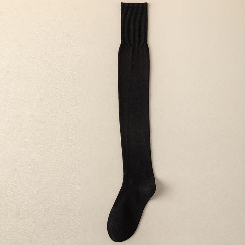 

Thickened Knee Socks Children S Winter Warm Stockings Thigh Socks Wool Solid Color Wear Women S Socks High Tube Does Not Fall Off One size fits all чорний