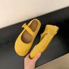 Fashion and Lightweight Yellow Retro Light Mouth Platform Single Shoes Women's 2025 New Summer French Skirt Mary Jane Shoes