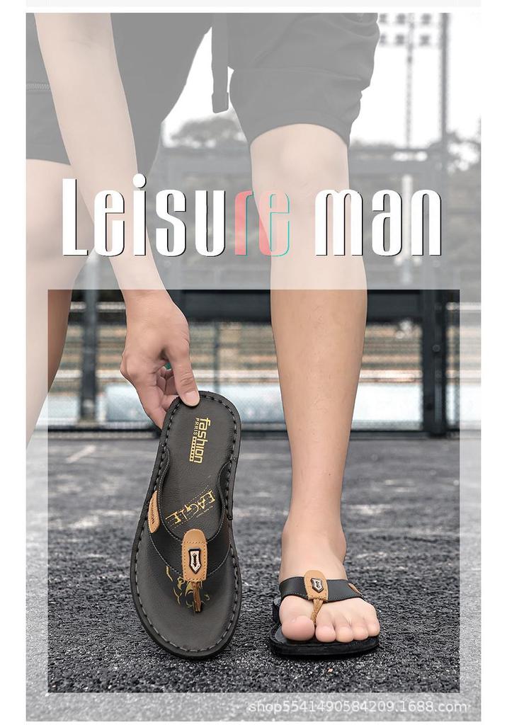 Plus Size Hand-stitched Casual Men's Beach Flip-flops