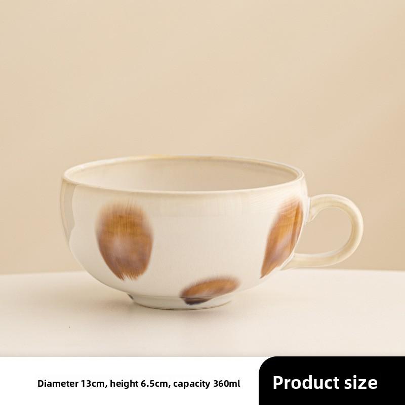 1PC Japanese ceramic coffee cups, chestnut soup cups, household milk wide-mouthed mugs, large capacity