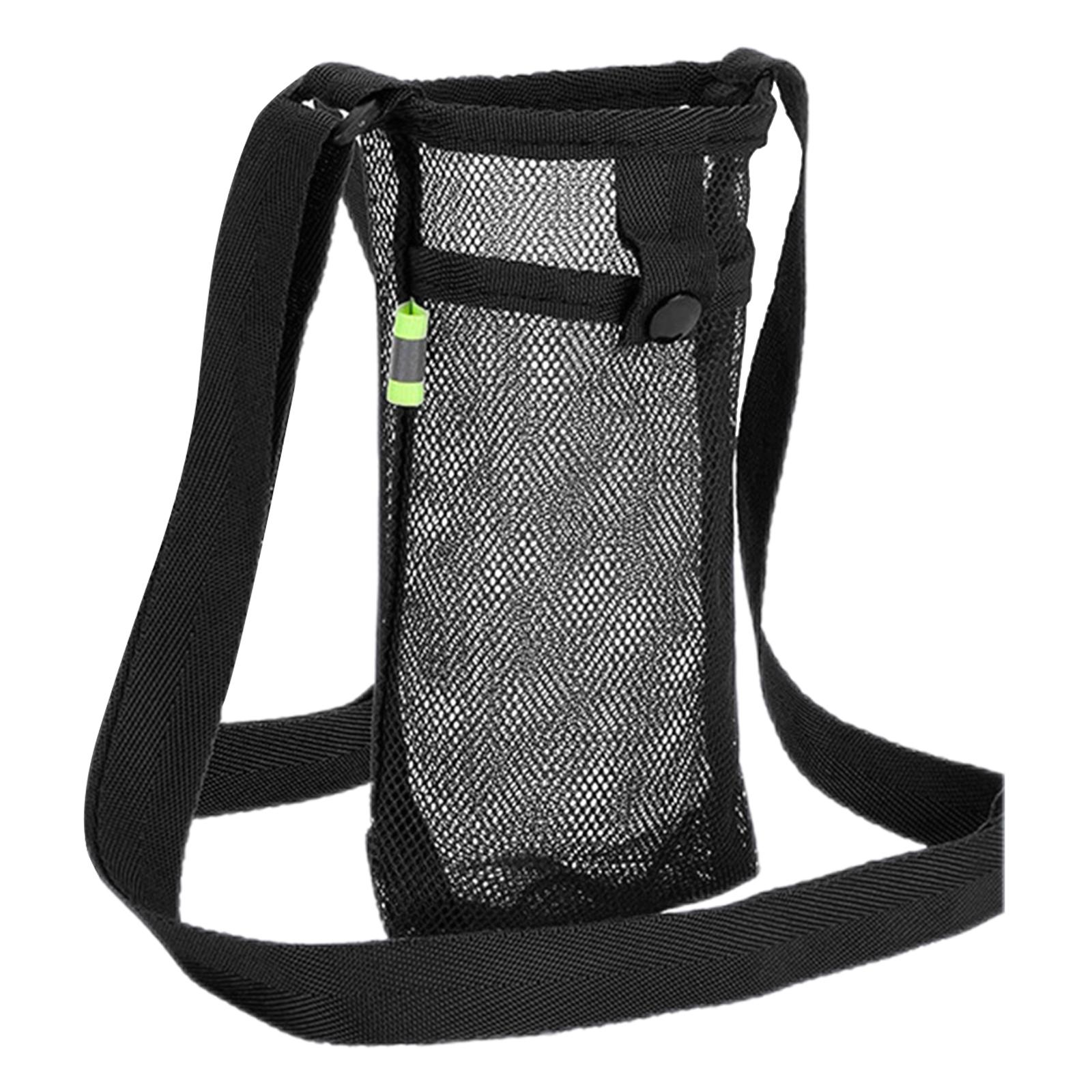 Water Bottle Carrier Bag Mesh Bottle Pouch Holder Adjustable Shoulder Strap